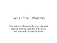 Tools of the Laboratory
