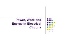 Power, Work and Energy in Electrical Circuits