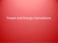 Power and Energy Calculations PowerPoint PPT Presentation