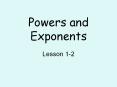 Powers and Exponents PowerPoint PPT Presentation
