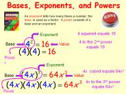 Bases, Exponents, and Powers