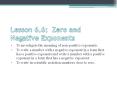 Lesson 6.6: Zero and Negative Exponents PowerPoint PPT Presentation