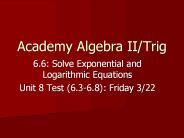Academy Algebra II/Trig