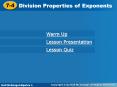 Division Properties of Exponents PowerPoint PPT Presentation