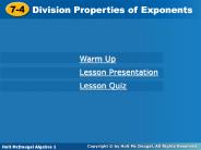 Division Properties of Exponents
