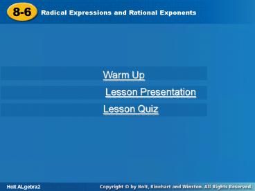 Radical Expressions and Rational Exponents