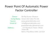 Automatic power factor controller