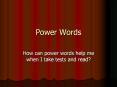 Power Words PowerPoint PPT Presentation