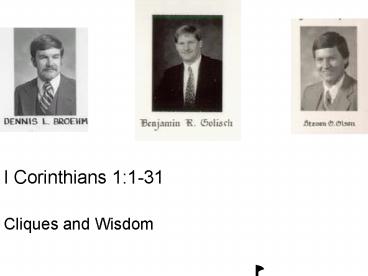 I Corinthians 1:1-31