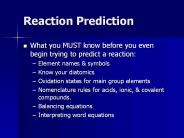 Reaction Prediction