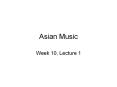 Asian Music PowerPoint PPT Presentation