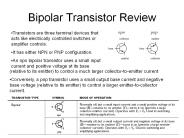 Bipolar Transistor Review