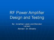 RF Power Amplifier Design and Testing