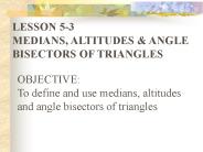 MEDIANS, ALTITUDES