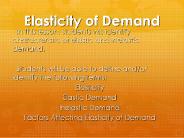 Elasticity of Demand