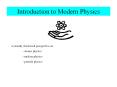 Introduction to Modern Physics PowerPoint PPT Presentation