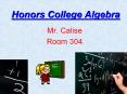 Honors College Algebra PowerPoint PPT Presentation