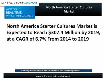 North America Starter Cultures Market
