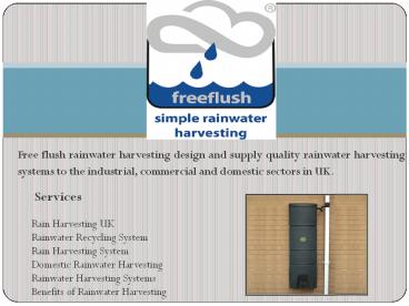 Rainwater Recycling Systems in UK