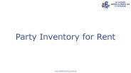 Party Inventory for Rent