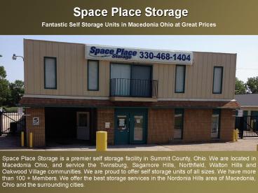 Self Storage Units in Macedonia Ohio