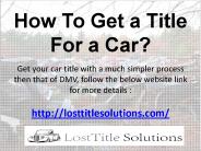 How To Get a Title For a Car?