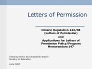 Letters of Permission