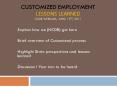 Customized Employment Lessons Learned NCDB Webinar; April 13th, 2011 PowerPoint PPT Presentation