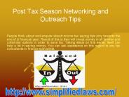 Post tax Season networking and outreach tips