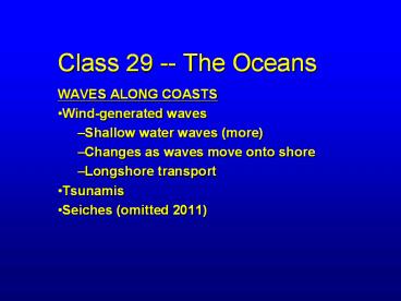 Class 29 -- The Oceans