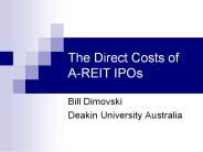 The Direct Costs of A-REIT IPOs