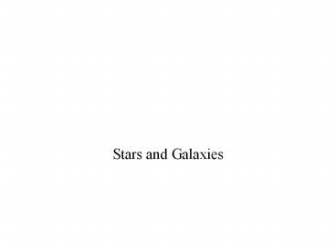 Stars and Galaxies