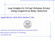 Low Complexity Virtual Antenna Arrays Using Cooperative Relay Selection