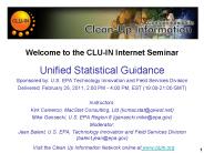 Welcome to the CLU-IN Internet Seminar