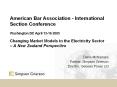 American Bar Association - International Section Conference Washington DC April 13-16 2005  Changing Market Models in the Electricity Sector  PowerPoint PPT Presentation