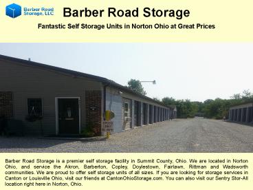 Self Storage Norton Ohio