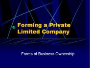 Forming a Private Limited Company