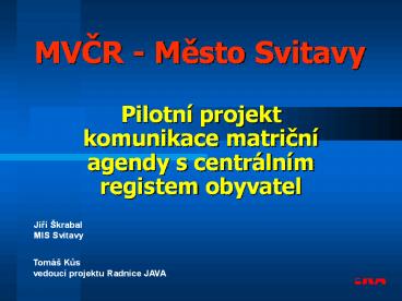 MVCR - Mesto Svitavy