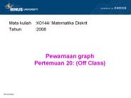 Pewarnaan graph Pertemuan 20: (Off Class)