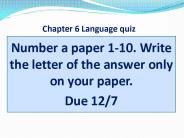 Chapter 6 Language quiz