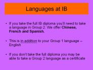 Languages at IB