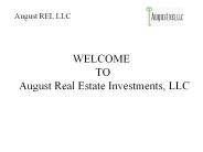 Real Estate Investment Company - August REI