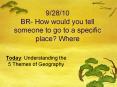 9/28/10 BR- How would you tell someone to go to a specific place? Where PowerPoint PPT Presentation