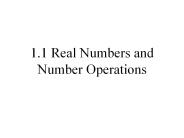1.1 Real Numbers and Number Operations