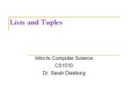 Lists and Tuples
