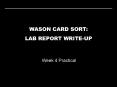 WASON CARD SORT: PowerPoint PPT Presentation