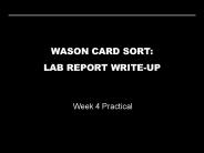 WASON CARD SORT: