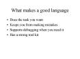 What makes a good language PowerPoint PPT Presentation
