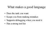 What makes a good language