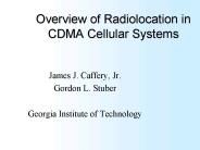 Overview of Radiolocation in CDMA Cellular Systems